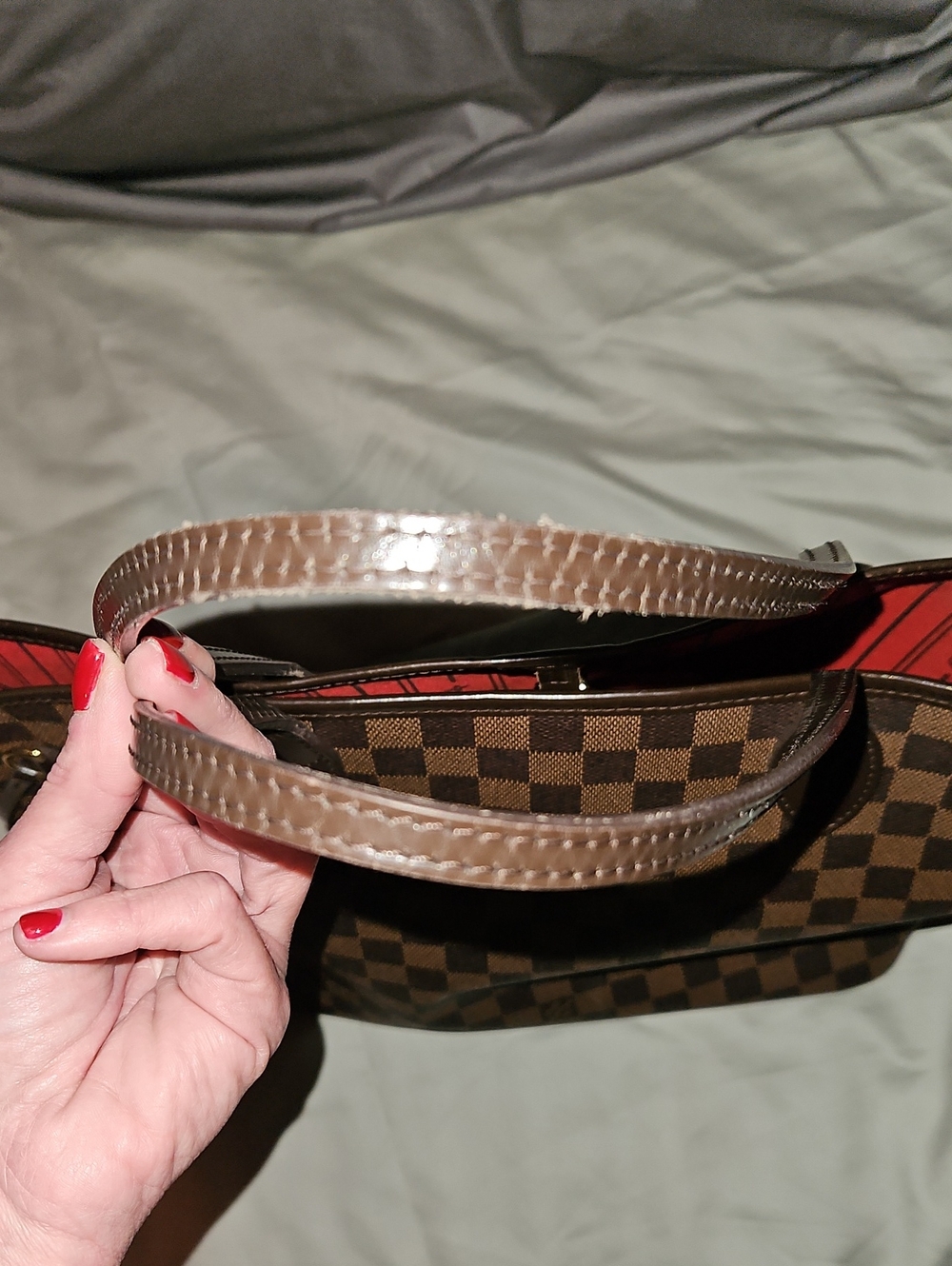 Authentic Louis Vuitton Neverfull MM Damier Ebene Sarah Long Wallet Included EUC - Picture 9 of 16